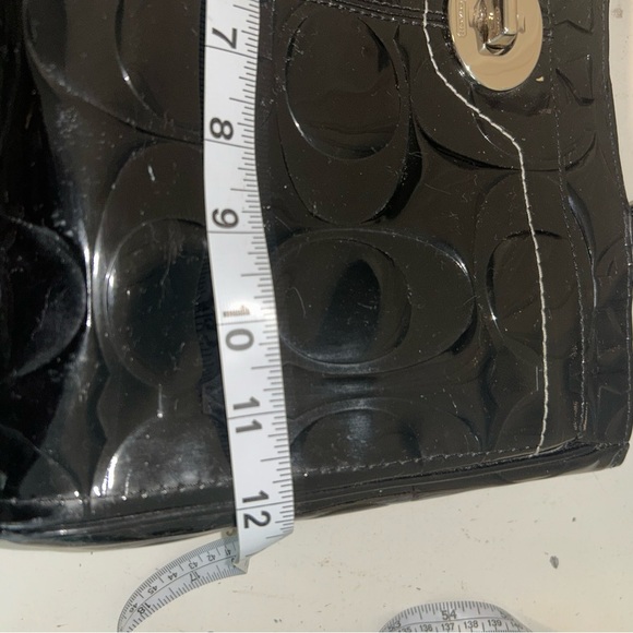 Coach Black Shoulder Bag with Glossy Patent Finish - Picture 12 of 15